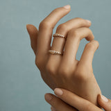 Bague Talya double serti perlé